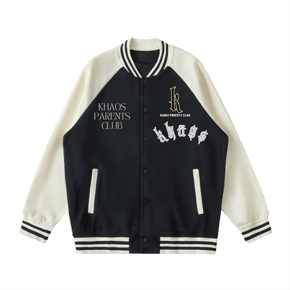 Two Tone Raglan Sleeve Varsity Jacket