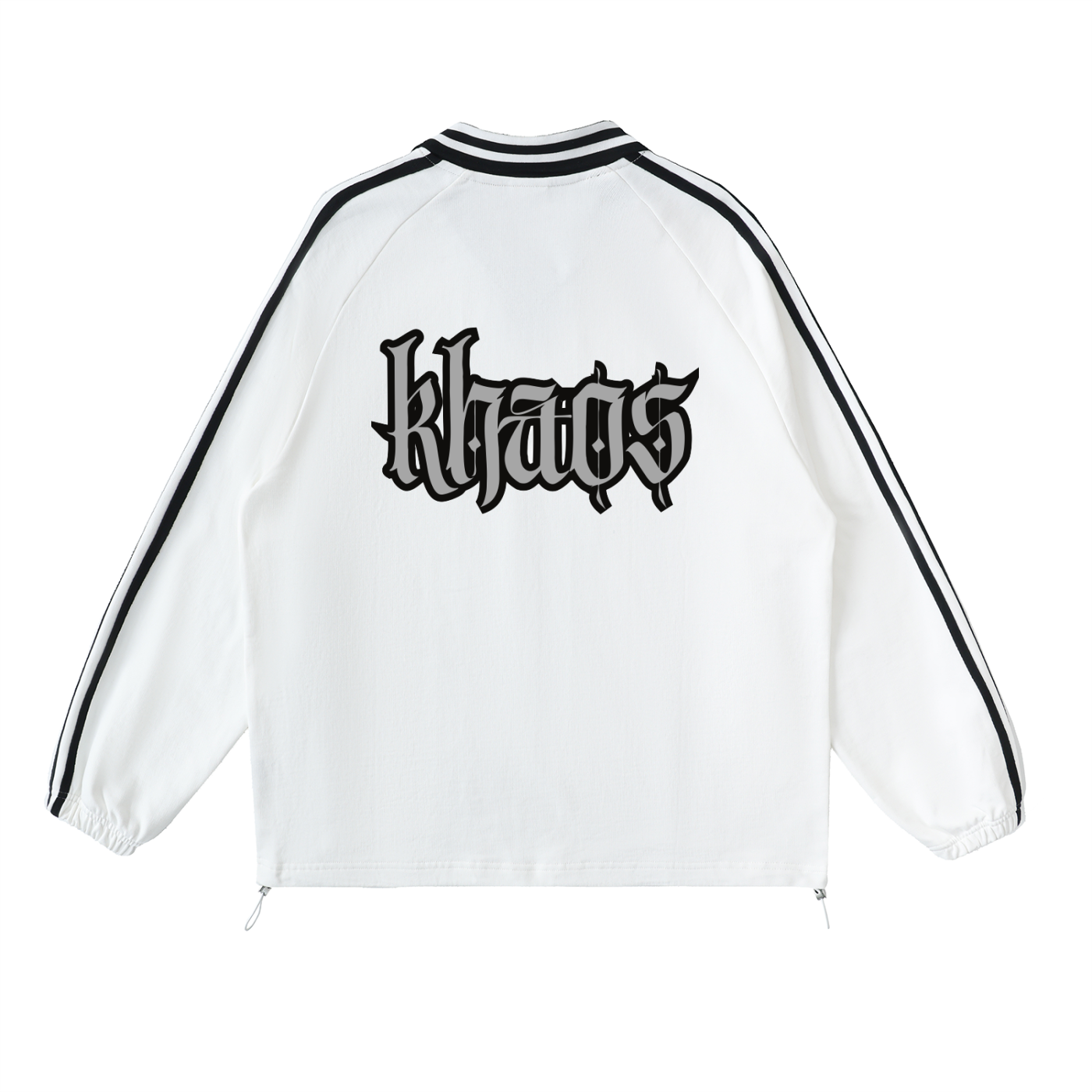 Contrast Striped Lapel Collar Sweatshirt