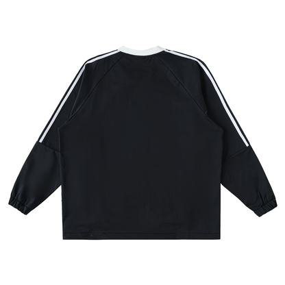 Color-Block V-Neck Long-Sleeve T-Shirt