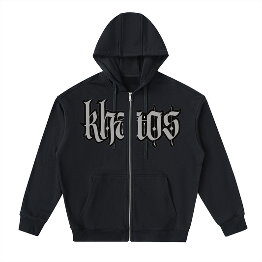 Drop-Shoulder Zip Up Hoodie