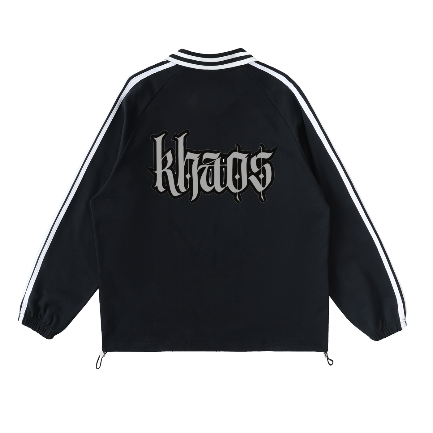 Contrast Striped Lapel Collar Sweatshirt