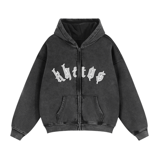 Zip-Through Boxy Fleece Hoodie