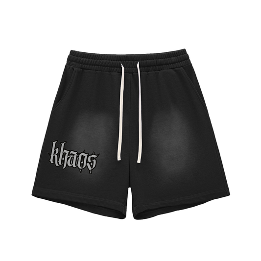 Sun Fade Raw Edge Cotton Shorts